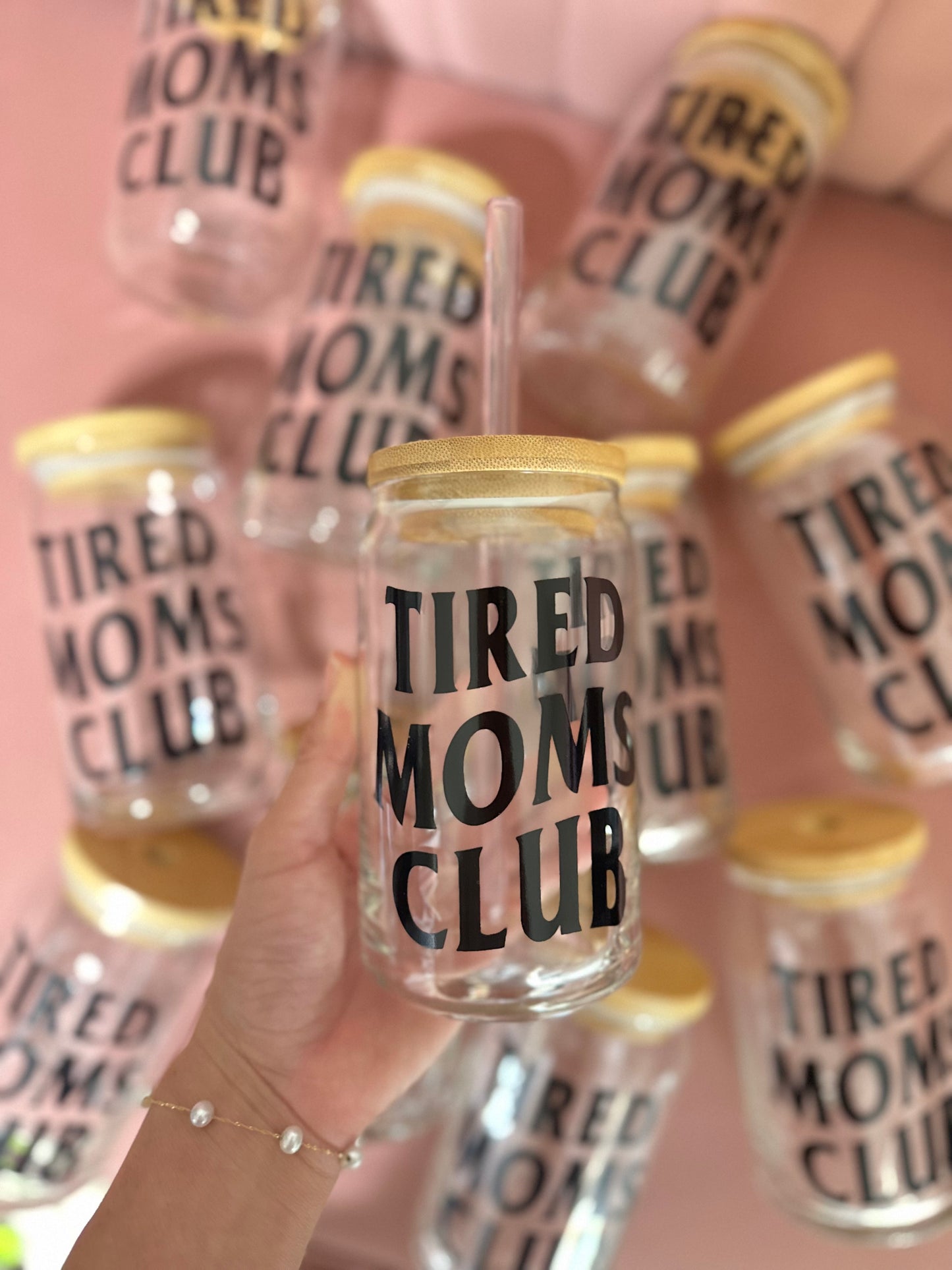 Tired Moms Club Glass Cup | Limited Edition